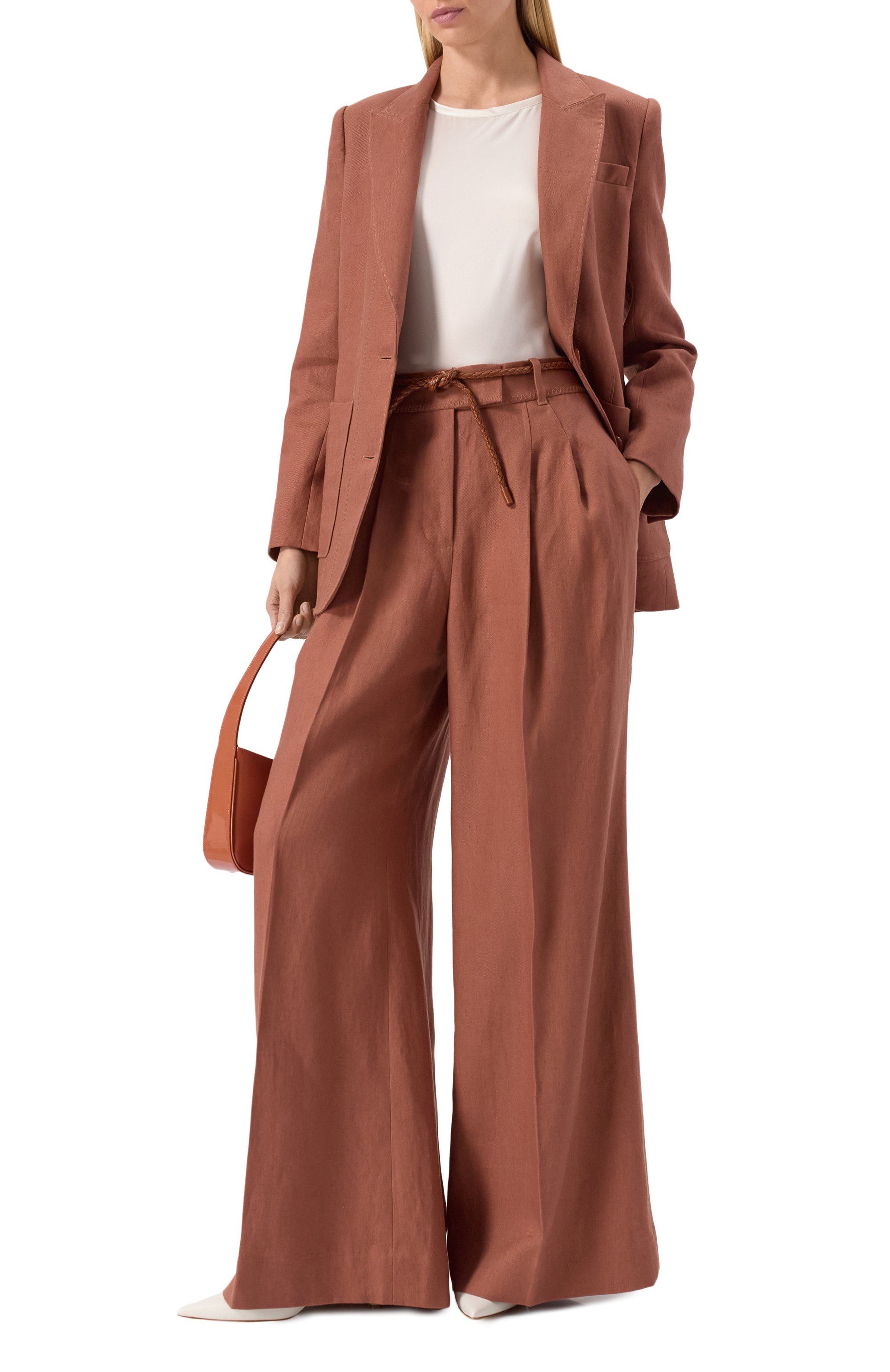 Льняные брюки ZIMMERMANN коричневого цвета по цене 130000 руб., арт. 2408PS251, фото 2 Льняные брюки ZIMMERMANN, арт. 2408PS251, фото 2