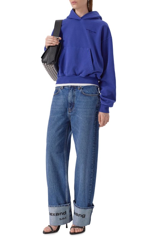 Хлопковое худи Alexander Wang 1CC3251088 Синий  1CC3251088 Фото 2