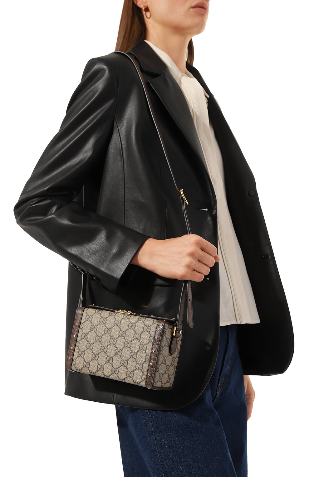 Сумка trunk gg mini GUCCI бежевого цвета по цене 187200 руб., арт. 678460 HUHEG, фото 2 Сумка trunk gg mini GUCCI, арт. 678460 HUHEG, фото 2