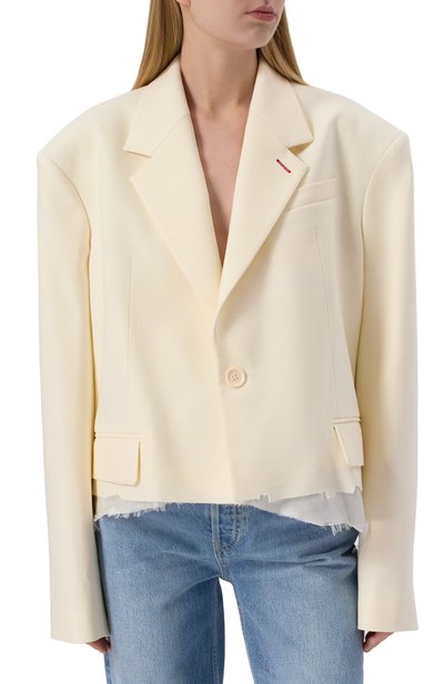 Шерстяной жакет PERVERT кремового цвета по цене 80000 руб., арт. PE24/JA05/52-08, фото 3 Шерстяной жакет PERVERT, арт. PE24/JA05/52-08, фото 3