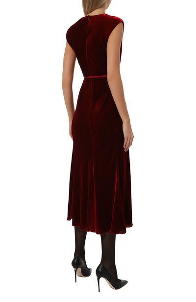 Бархатное платье GIAMBATTISTA VALLI бордового цвета по цене 468500 руб., арт. 24FWPVTE5110-23ALB, фото 4 Бархатное платье GIAMBATTISTA VALLI, арт. 24FWPVTE5110-23ALB, фото 4
