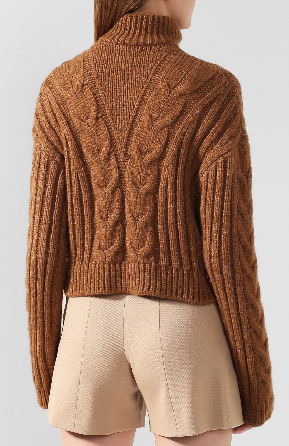 Свитер NANUSHKA коричневого цвета по цене 43500 руб., арт. ERIA_BR0WN_CABLE KNIT, фото 4 Свитер NANUSHKA, арт. ERIA_BR0WN_CABLE KNIT, фото 4