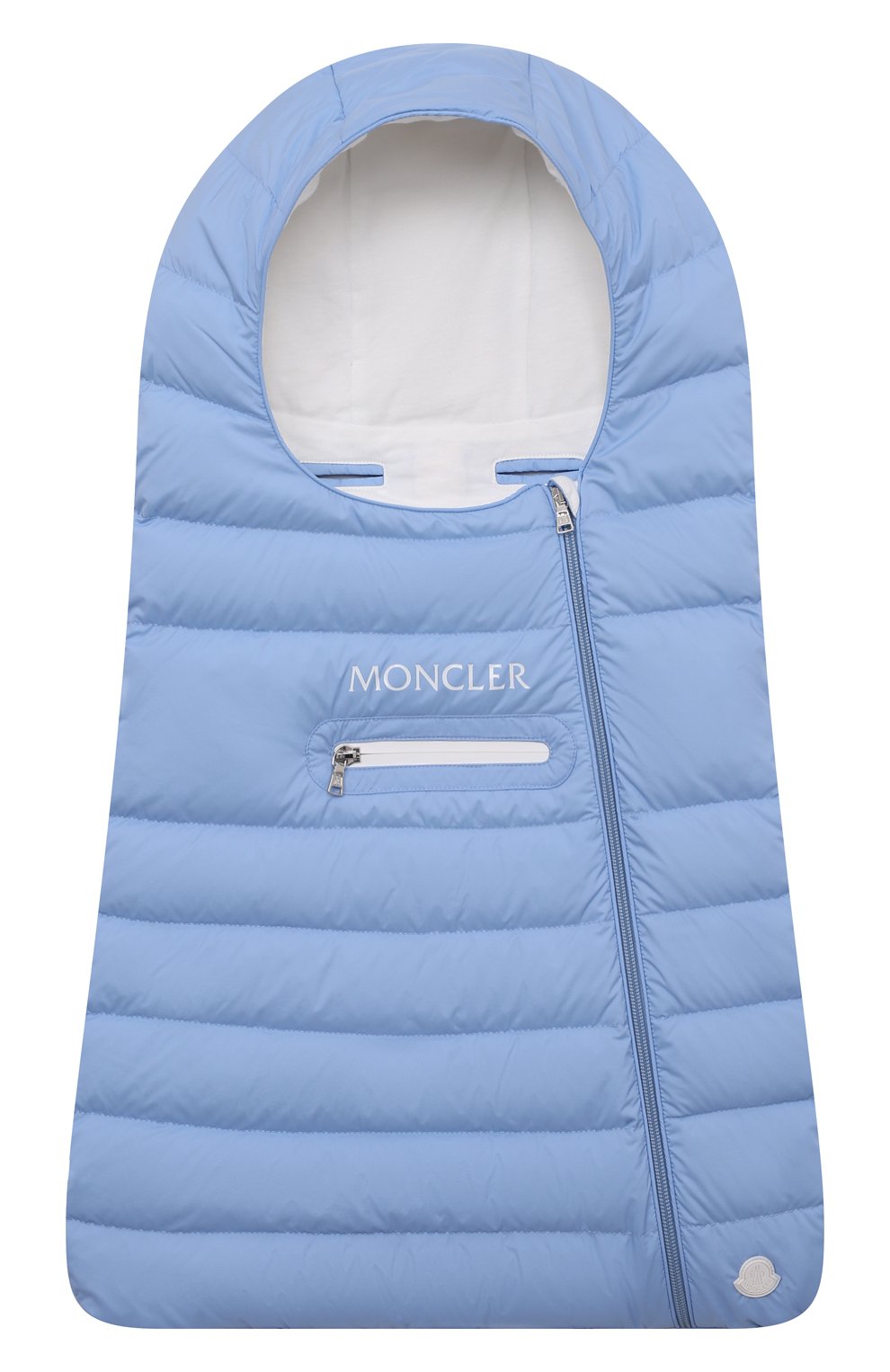 Пуховый конверт MONCLER голубого цвета по цене 46200 руб., арт. H1-951-1E000-01-53333, фото 1 Пуховый конверт MONCLER, арт. H1-951-1E000-01-53333, фото 1