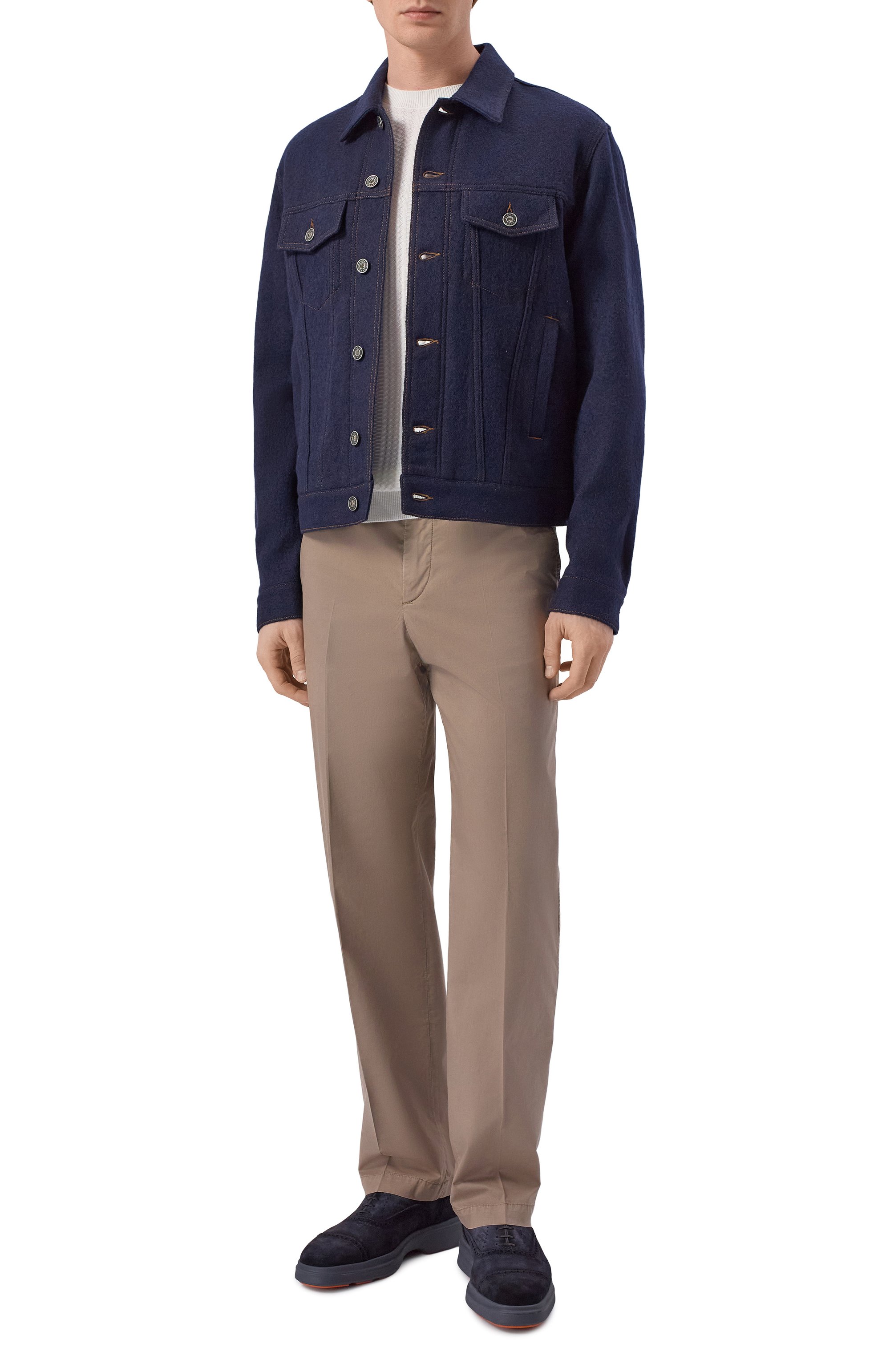 Замшевые оксфорды easy SANTONI темно-синего цвета по цене 99500 руб., арт. MGEG19219BLASR0V, фото 2 Замшевые оксфорды easy SANTONI, арт. MGEG19219BLASR0V, фото 2