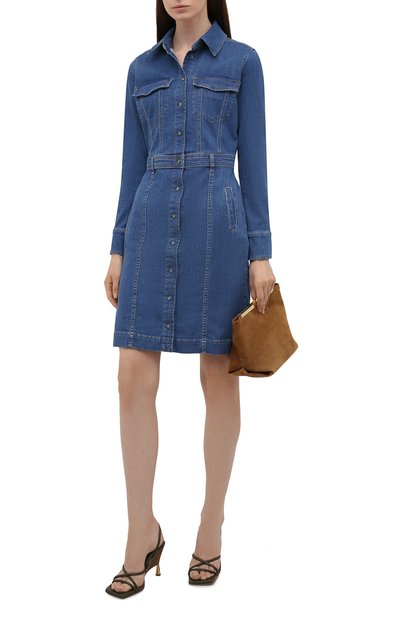 Джинсовое платье 7 FOR ALL MANKIND синего цвета по цене 32300 руб., арт. JSLLZ030WT, фото 2 Джинсовое платье 7 FOR ALL MANKIND, арт. JSLLZ030WT, фото 2