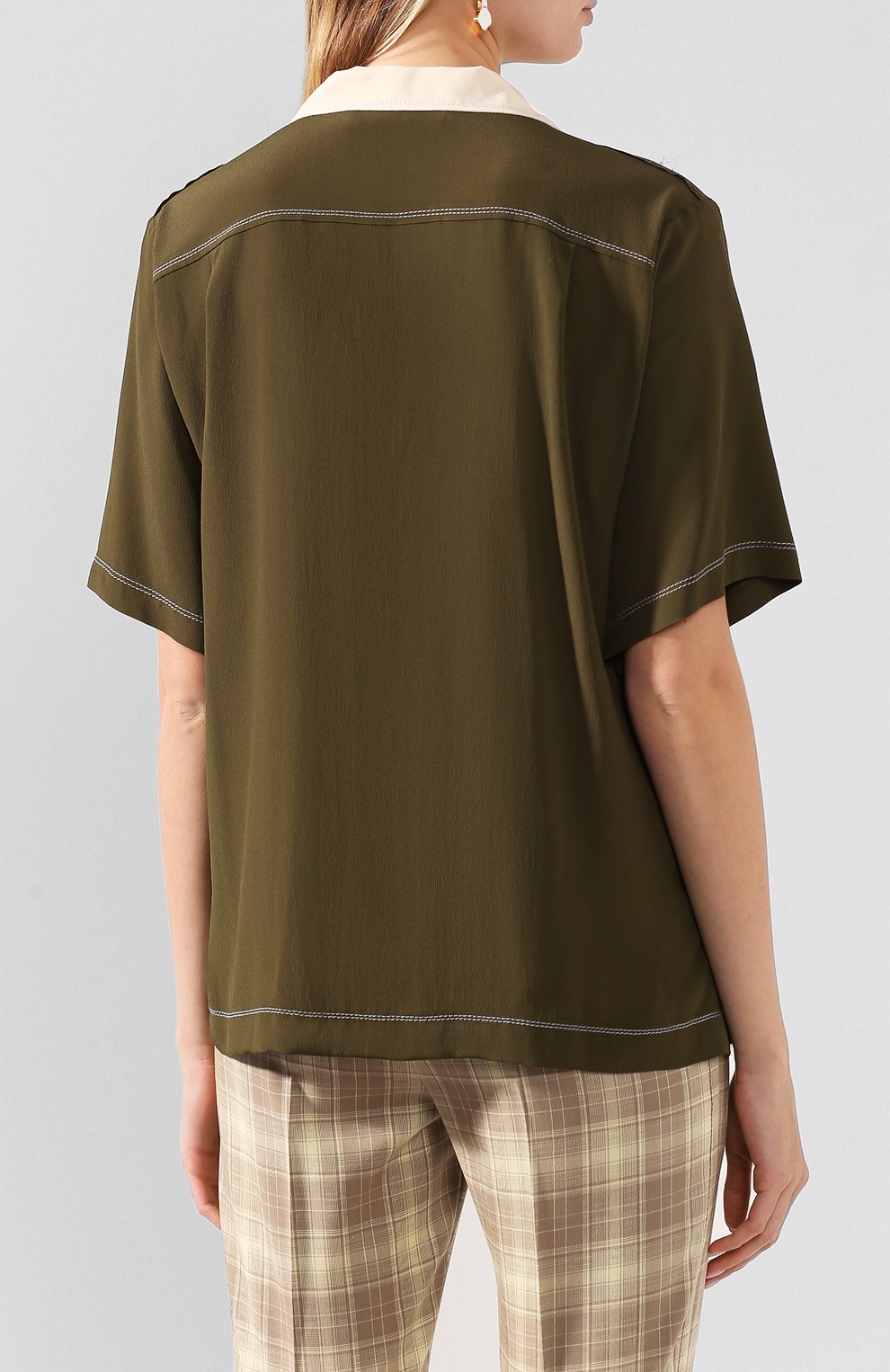 Рубашка MARNI хаки цвета по цене 51250 руб., арт. CAMA0270Q0/TA089, фото 4 Рубашка MARNI, арт. CAMA0270Q0/TA089, фото 4