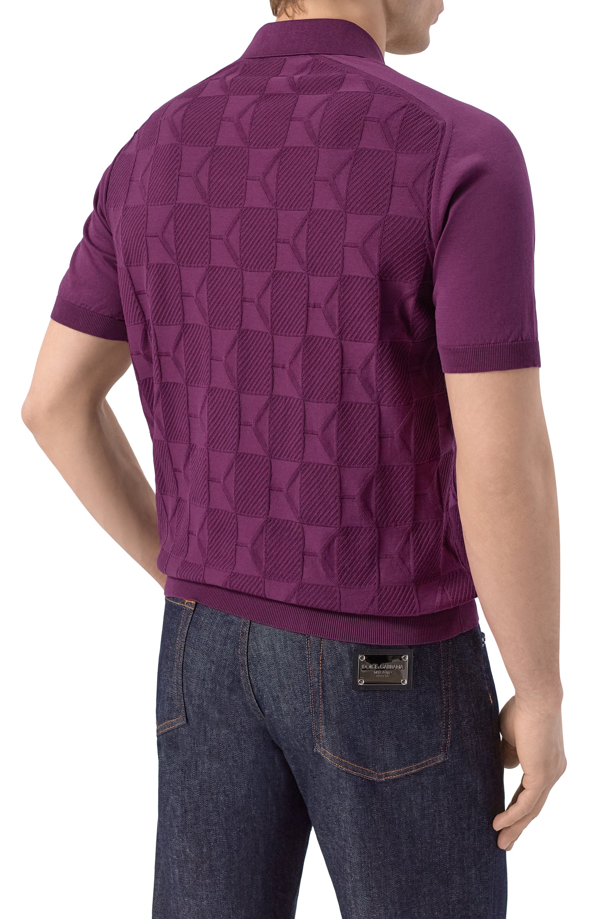 Хлопковое поло STEFANO RICCI фиолетового цвета по цене 110000 руб., арт. K818111P31/F26277, фото 4 Хлопковое поло STEFANO RICCI, арт. K818111P31/F26277, фото 4