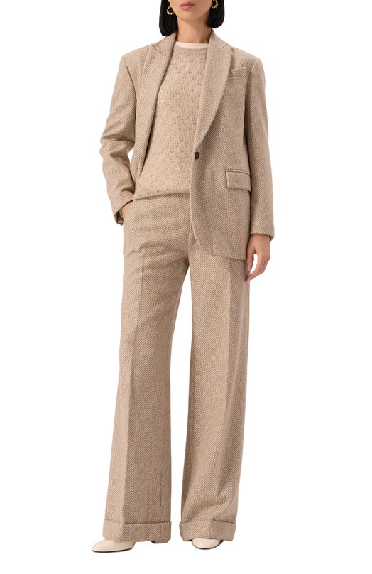 Шерстяной жакет Brunello Cucinelli MQ4742518 Бежевый  MQ4742518 Фото 2