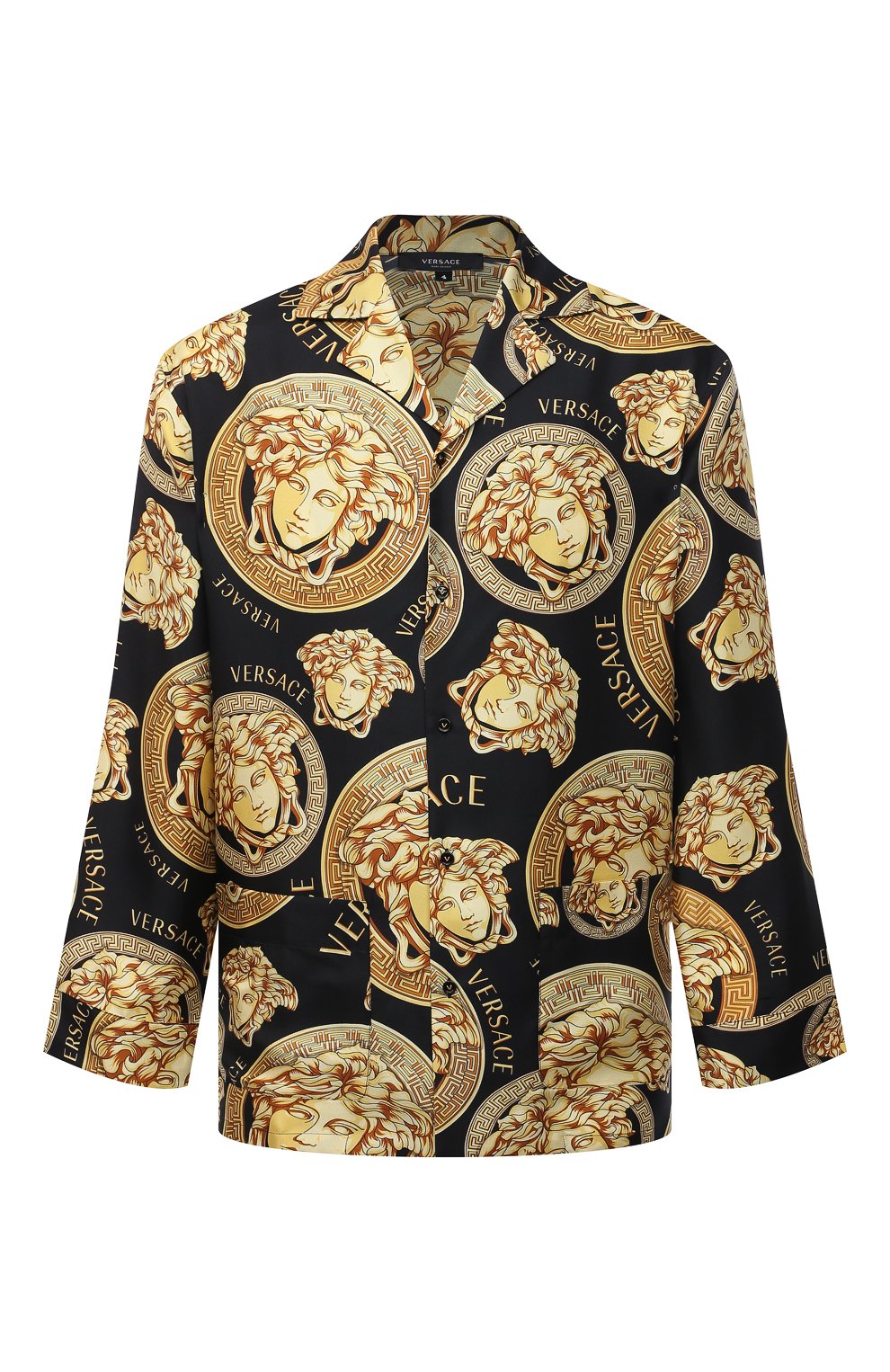 Шелковая сорочка VERSACE золотого цвета по цене 163000 руб., арт. AUU05060/1F00596, фото 1 Шелковая сорочка VERSACE, арт. AUU05060/1F00596, фото 1