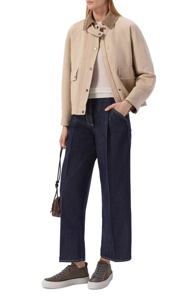Женская куртка из хлопка и льна BRUNELLO CUCINELLI, арт. ML5957769