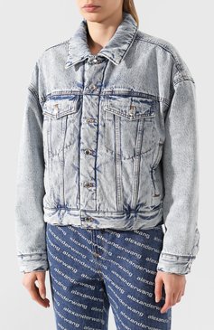 Женская джинсовая куртка DENIM X ALEXANDER WANG голубого цвета, арт. 4DC1202639 | Фото 3 (Кросс-КТ: Куртка, Деним; Рукава: Длинные; Региональные ограничения белый список (Axapta Mercury): Не проставлено; Материал сплава: Проставлено; Материал внешний: Хлопок; Материал подклада: Синтетический материал; Драгоценные камни: Проставлено; Д�лина (верхняя одежда): Короткие)