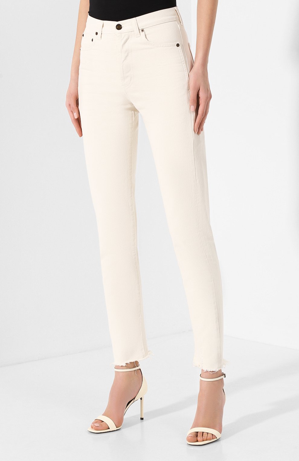Джинсы SAINT LAURENT белого цвета по цене 63900 руб., арт. 612062/Y538V, фото 3 Джинсы SAINT LAURENT, арт. 612062/Y538V, фото 3
