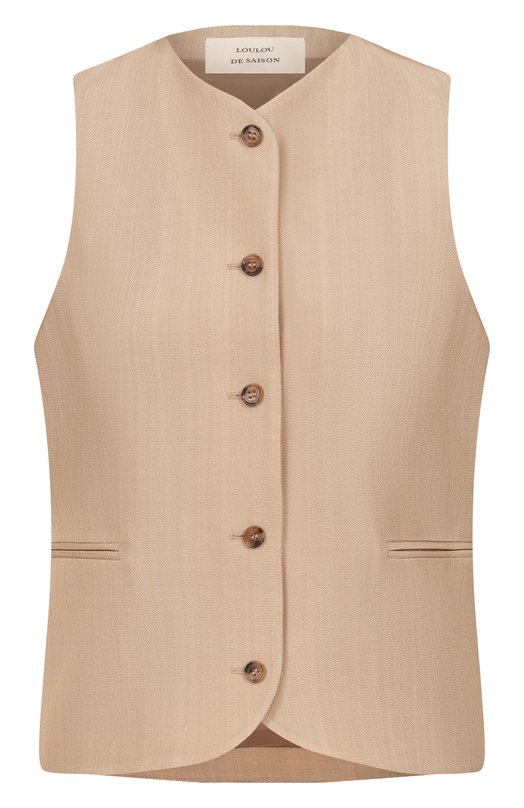Жилет из вискозы и шерсти Loulou de Saison PAC0 Бежевый PAC0