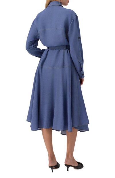 Платье из вискозы и льна BOTTEGA VENETA, арт. 808563/V4CX0, фото 4