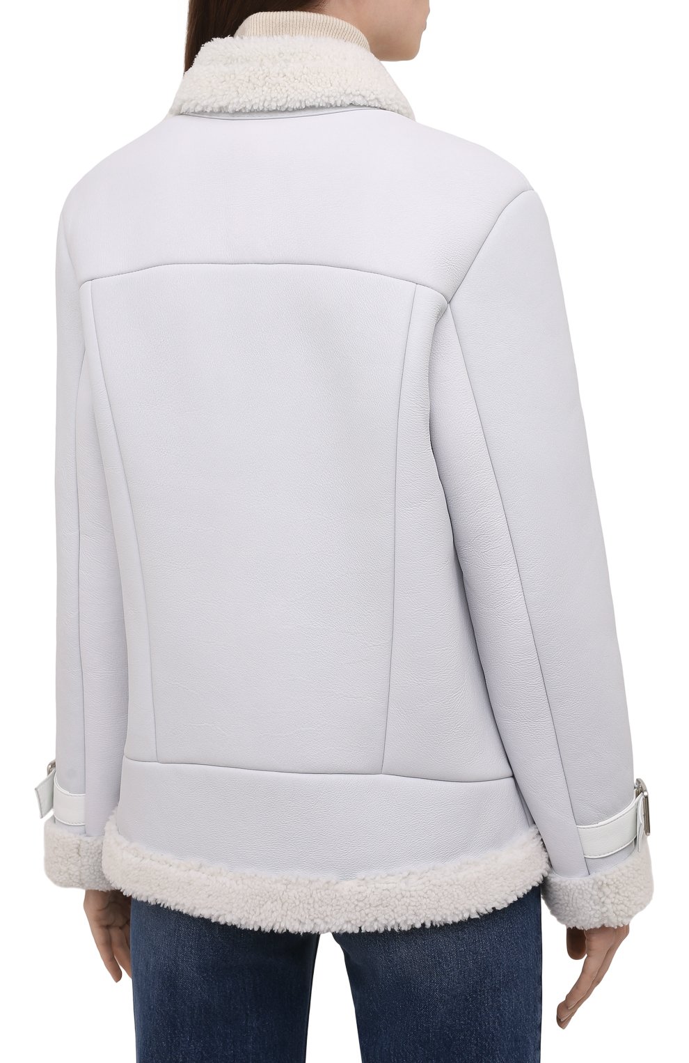 Дубленка из овчины MASLOV белого цвета по цене 215010 руб., арт. WS250, фото 4 Дубленка из овчины MASLOV, арт. WS250, фото 4