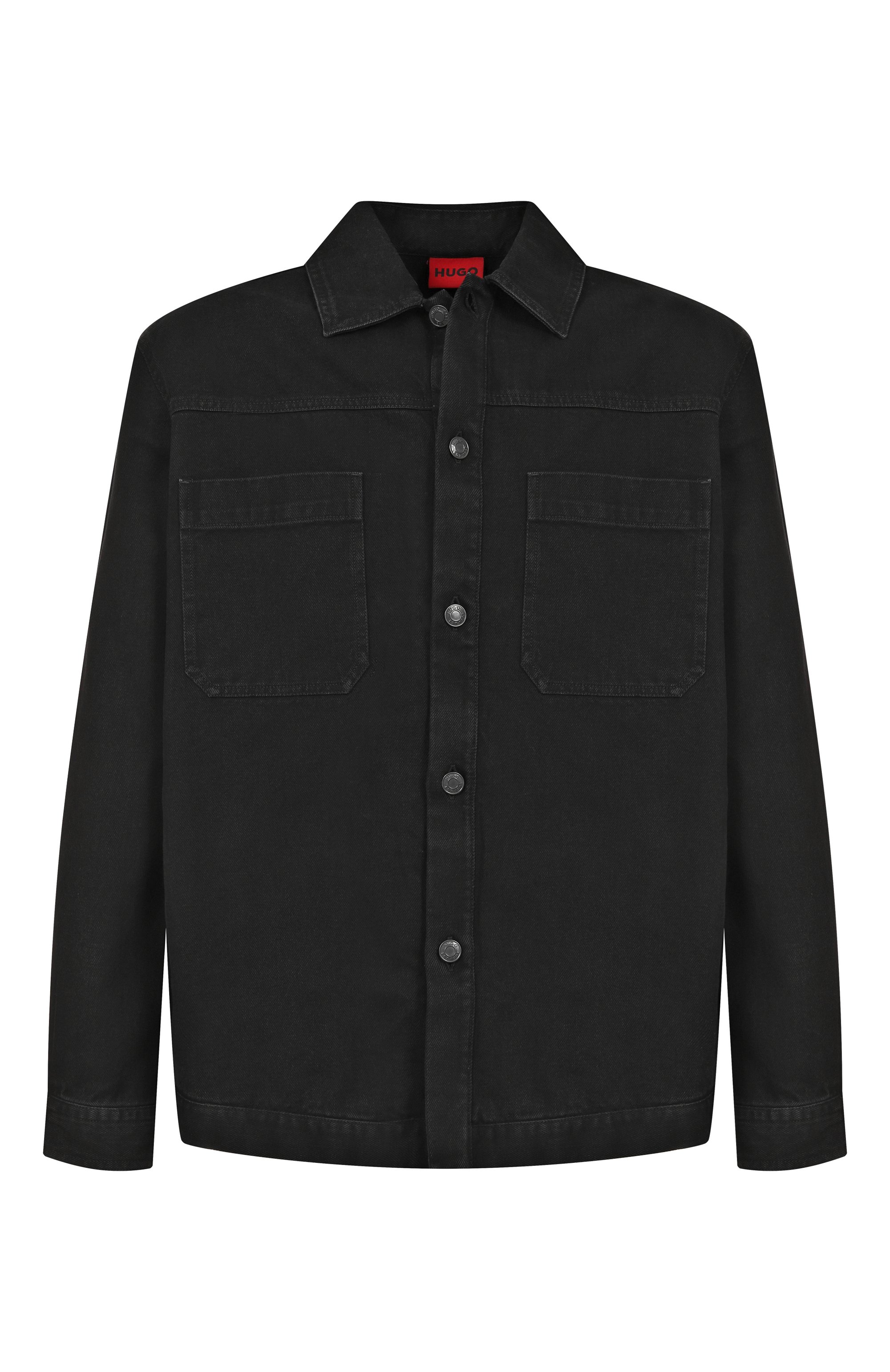 Джинсовая рубашка HUGO темно-серого цвета по цене 19950 руб., арт. 50549765, фото 1 Джинсовая рубашка HUGO, арт. 50549765, фото 1