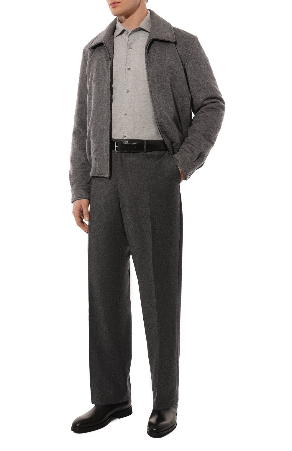 Хлопковая рубашка CORNELIANI светло-серого цвета по цене 37150 руб., арт. 94P156-9411629, фото 2 Хлопковая рубашка CORNELIANI, арт. 94P156-9411629, фото 2