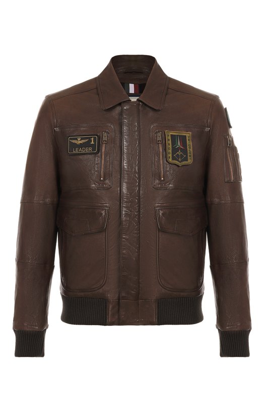 Кожаный бомбер Aeronautica Militare PN0846U100839 Коричневый PN0846U100839