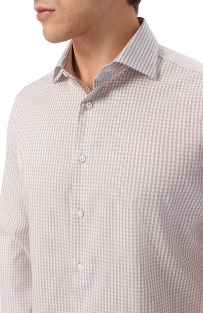 Хлопковая рубашка CANALI бежевого цвета по цене 38200 руб., арт. CCLX098/GD03717, фото 5 Хлопковая рубашка CANALI, арт. CCLX098/GD03717, фото 5