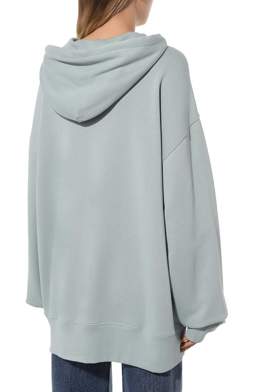 Хлопковое худи Acne Studios FA-UX-SWEA000118 Голубой  FA-UX-SWEA000118 Фото 4