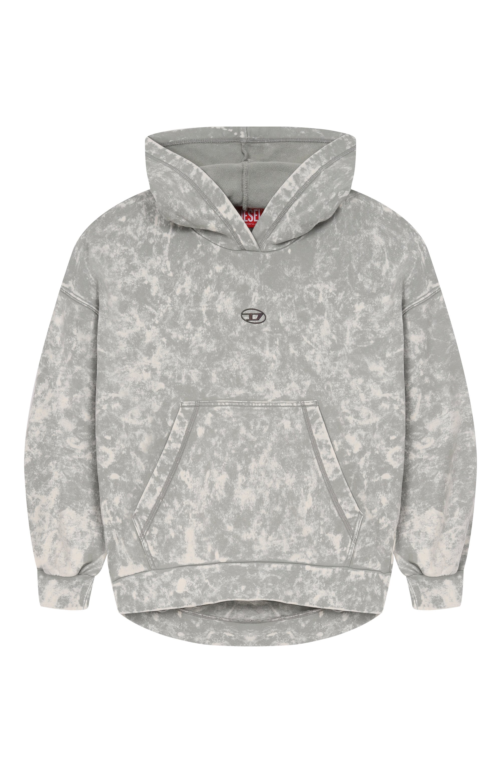 Хлопковое худи DIESEL серого цвета по цене 18150 руб., арт. J02608/KYA0F, фото 1 Хлопковое худи DIESEL, арт. J02608/KYA0F, фото 1