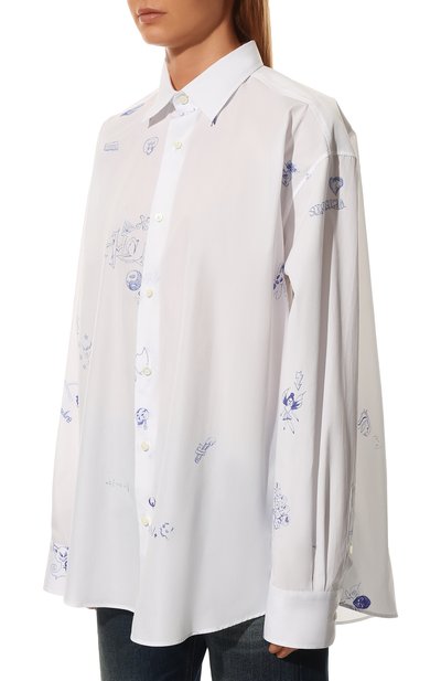 Хлопковая рубашка VETEMENTS белого цвета по цене 69950 руб., арт. UE52SH180W 1012/W, фото 3 Хлопковая рубашка VETEMENTS, арт. UE52SH180W 1012/W, фото 3