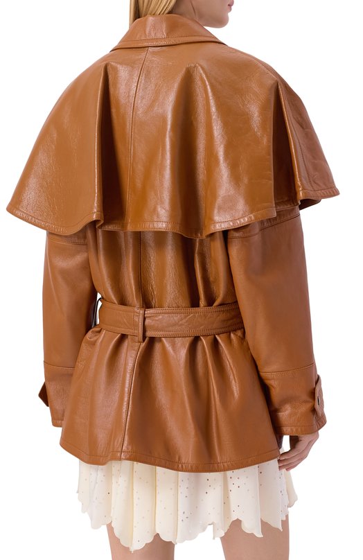 Кожаная куртка Chloé CHC24WCM20202 Коричневый  CHC24WCM20202 Фото 4