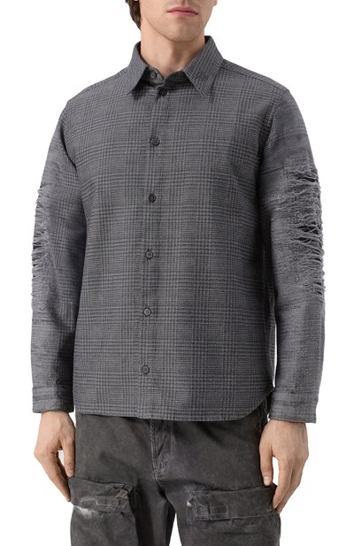 Рубашка из хлопка и вискозы DIESEL темно-серого цвета по цене 87550 руб., арт. A18967/0DEBQ, фото 3 Рубашка из хлопка и вискозы DIESEL, арт. A18967/0DEBQ, фото 3