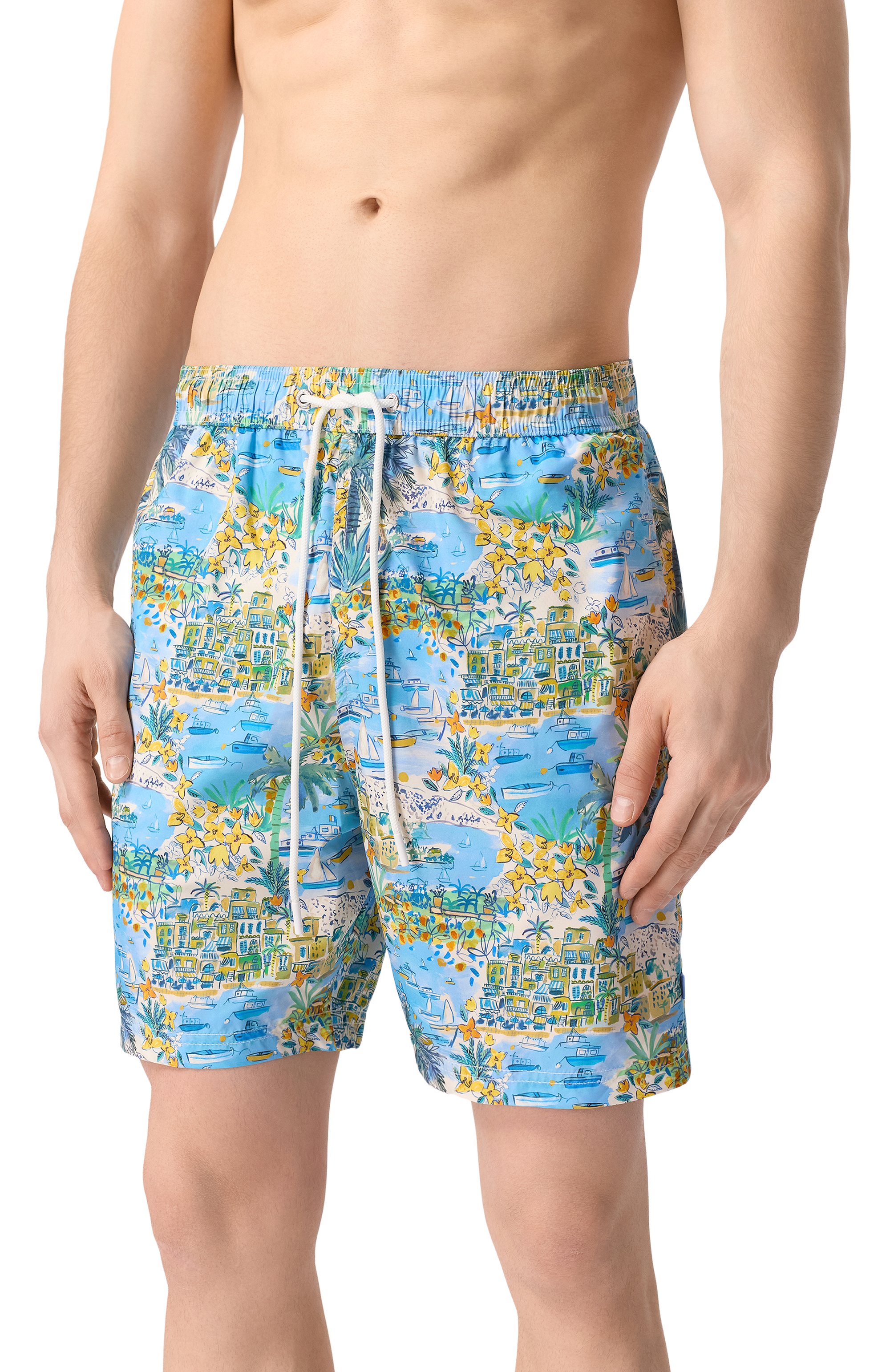 Плавки-шорты PAUL&SHARK голубого цвета по цене 29300 руб., арт. 25415024, фото 2 Плавки-шорты PAUL&SHARK, арт. 25415024, фото 2