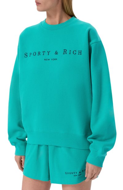 Хлопковый свитшот SPORTY AND RICH, арт. ST098712185GR02, фото 3