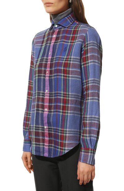Льняная рубашка POLO RALPH LAUREN темно-синего цвета по цене 15750 руб., арт. 211827695, фото 3 Льняная рубашка POLO RALPH LAUREN, арт. 211827695, фото 3