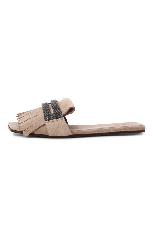 Замшевые шлепанцы Brunello Cucinelli MZSFC2873 Бежевый  MZSFC2873 Фото 4