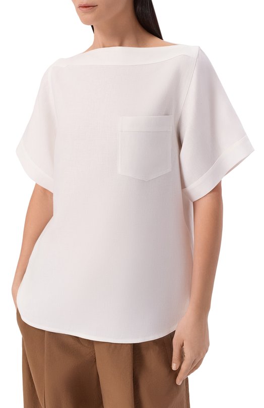 Льняной топ Loro Piana FA00488 Белый  FA00488 Фото 3