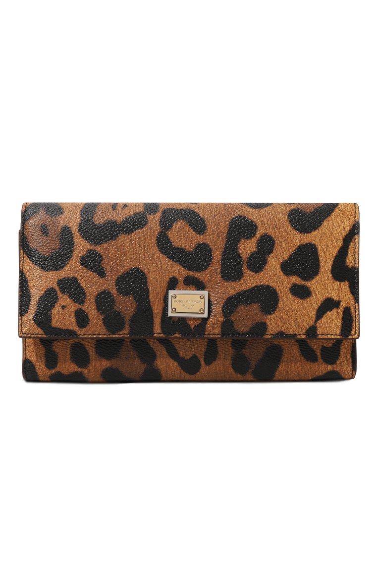 Женские кошелек DOLCE & GABBANA коричневого цвета, арт. BI1369/AW384 | Фото 1 (Региональные ограничения бе�лый список (Axapta Mercury): Не проставлено; Нос: Не проставлено; Материал: Кожа, Текстиль)