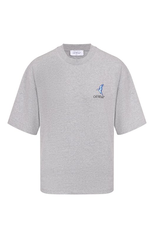 Хлопковая футболка Off-White 0WAA124S25JER0030510 Серый 0WAA124S25JER0030510