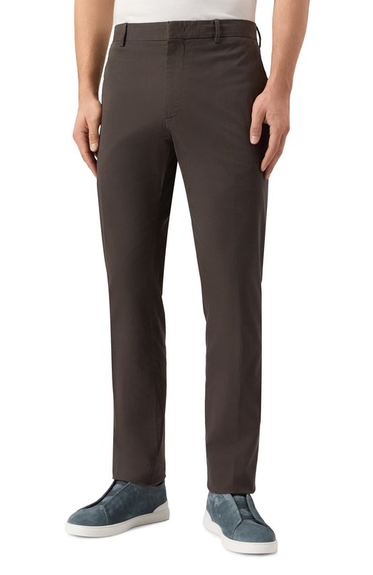 Хлопковые брюки Zegna TR00/UEI17A8/BR0WN Коричневый  TR00/UEI17A8/BR0WN Фото 3