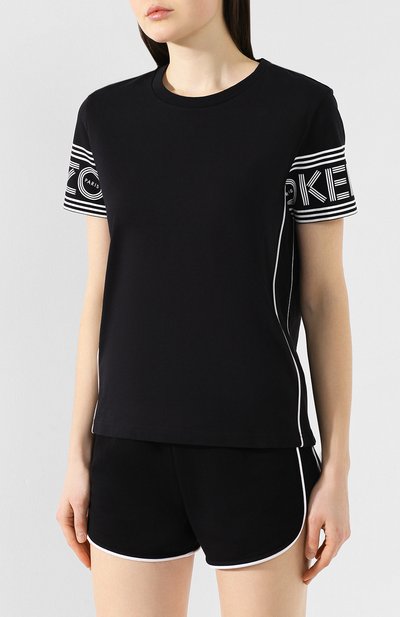 Хлопковая футболка KENZO черного цвета по цене 14550 руб., арт. 2TS783985, фото 3 Хлопковая футболка KENZO, арт. 2TS783985, фото 3