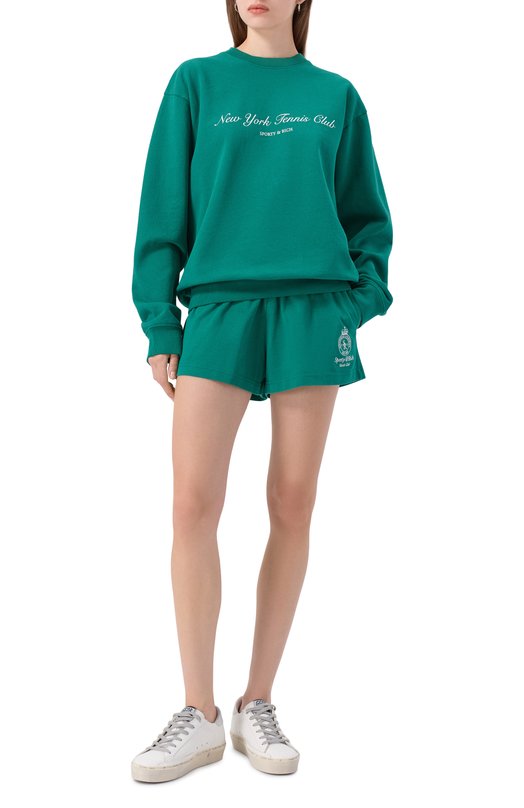 Хлопковый свитшот Sporty and Rich ST071621402GR03 Зелёный  ST071621402GR03 Фото 2