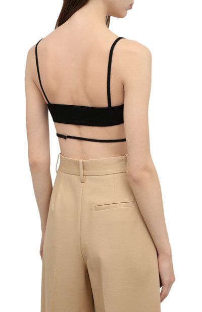 Бра-топ JACQUEMUS черного цвета по цене 19650 руб., арт. 213KN405-2330, фото 4 Бра-топ JACQUEMUS, арт. 213KN405-2330, фото 4