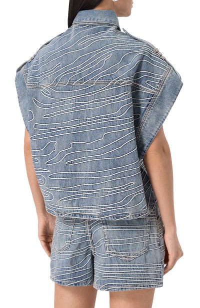 Джинсовый жилет IRO голубого цвета по цене 52750 руб., арт. WM100VALENTINA, фото 4 Джинсовый жилет IRO, арт. WM100VALENTINA, фото 4