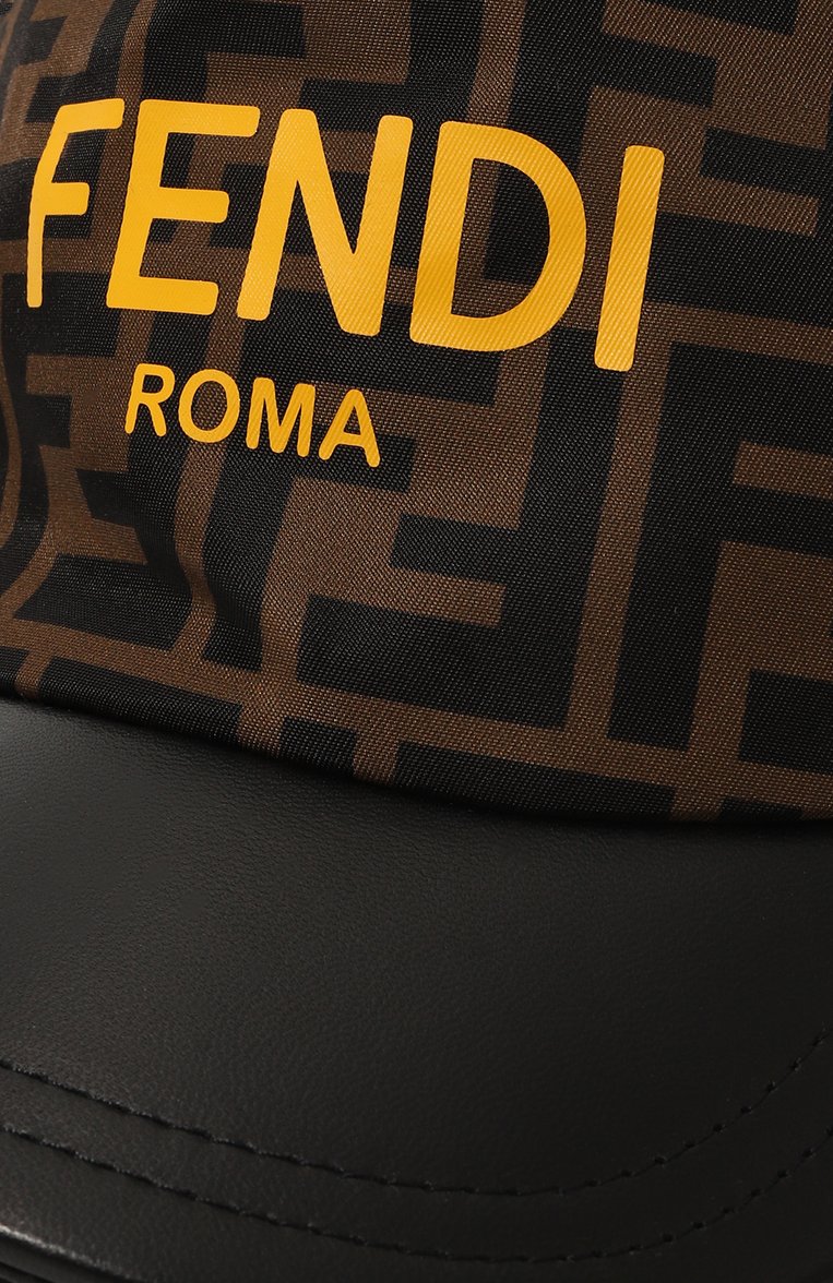 Детская бейсболка FENDI коричневого цвета, арт. JUP004/AMRP | Фото 3 (Материал: Синтетический материал, Текстиль; Нос: Не проставлено)