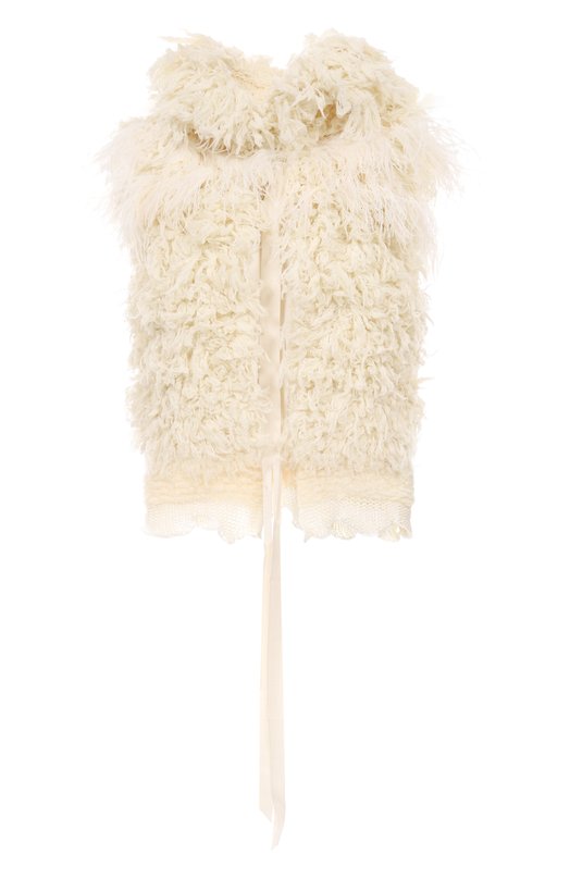 Шерстяной жилет Ann Demeulemeester B0013542/KN082 Кремовый B0013542/KN082