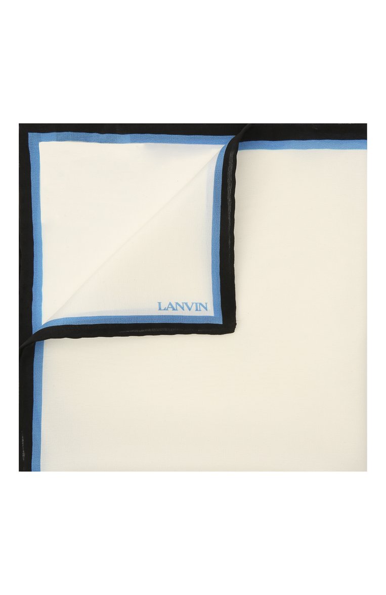 Мужской шелковый платок LANVIN белого цвета, арт. 3803/HANDKERCHIEF | Фото 1 (Материал: Текстиль, Шелк; Нос: Не проставлено)