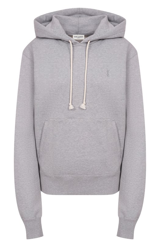 Хлопковое худи Saint Laurent 778559/Y37PU Серый 778559/Y37PU