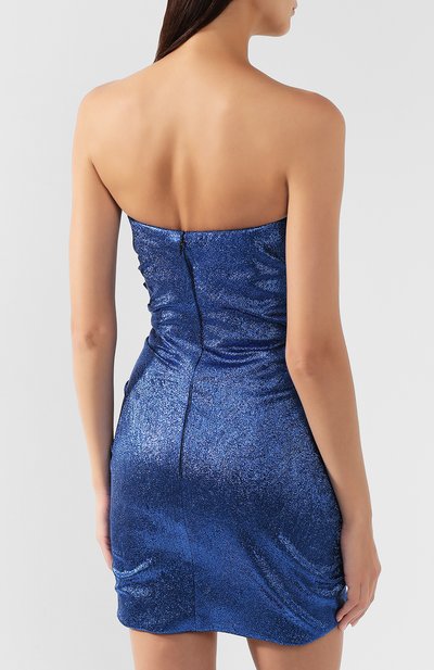 Платье с драпировкой SAINT LAURENT синего цвета по цене 452000 руб., арт. 586753/Y298V, фото 4 Платье с драпировкой SAINT LAURENT, арт. 586753/Y298V, фото 4