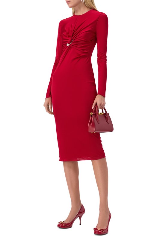 Платье из вискозы Versace 1018475/1A12497 Красный  1018475/1A12497 Фото 2