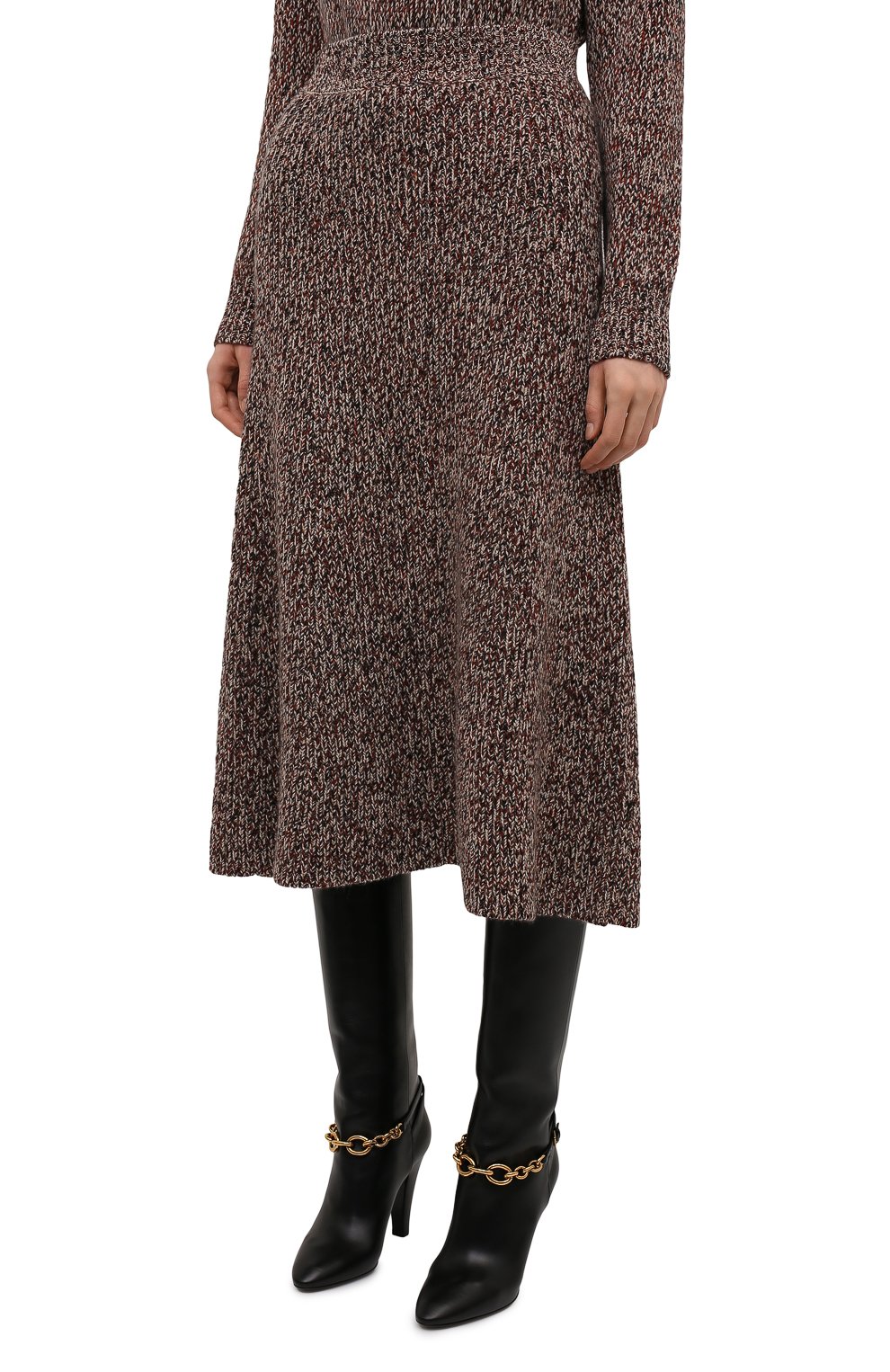 Юбка из кашемира и шерсти CHLOÉ коричневого цвета по цене 153000 руб., арт. CHC21WMJ01630, фото 3 Юбка из кашемира и шерсти CHLOÉ, арт. CHC21WMJ01630, фото 3