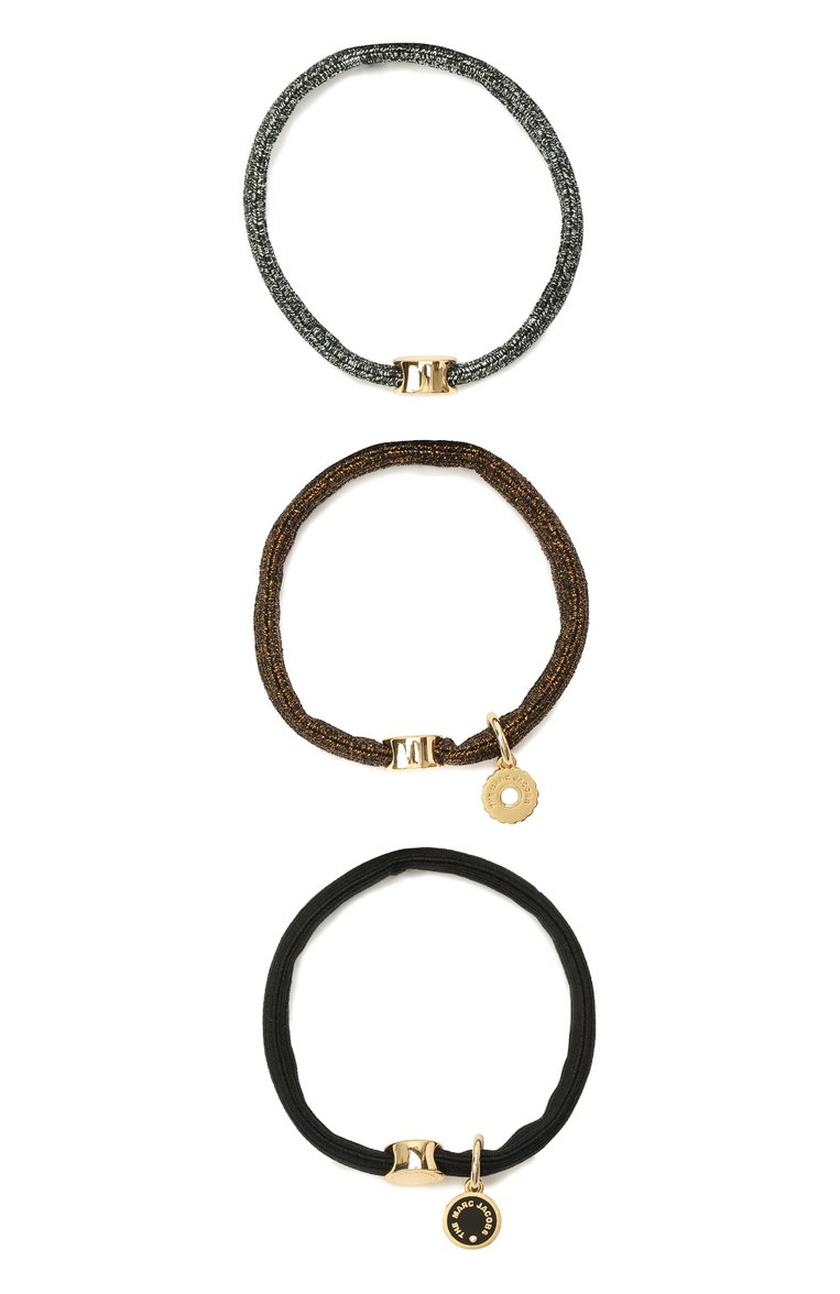Женская комплект из трех резинок для волос MARC JACOBS (THE) черного цвета, арт. M0017181 | Фото 1 (Нос: Не проставлено; Региональные ограничения белый список (Axapta Mercury): Не проставлено; Материал: Металл)