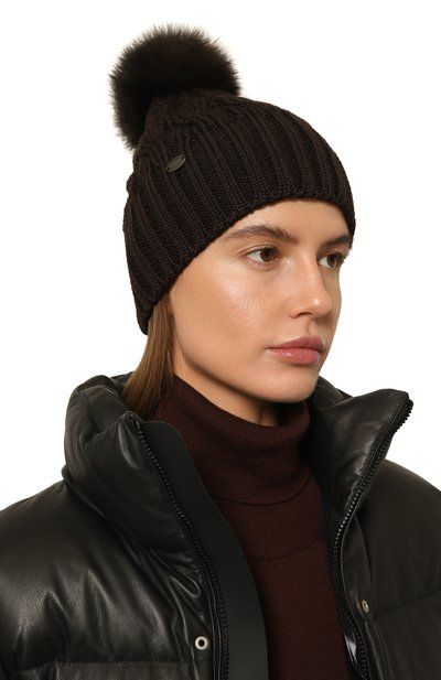 Шерстяная шапка mona с отделкой из соболя BLACK SABLE, арт. BS-24016, фото 2