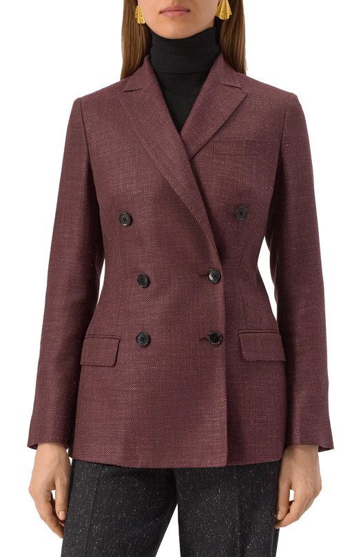 Жакет из шерсти и шелка Kiton D46523K0918E02 Бордовый  D46523K0918E02 Фото 3